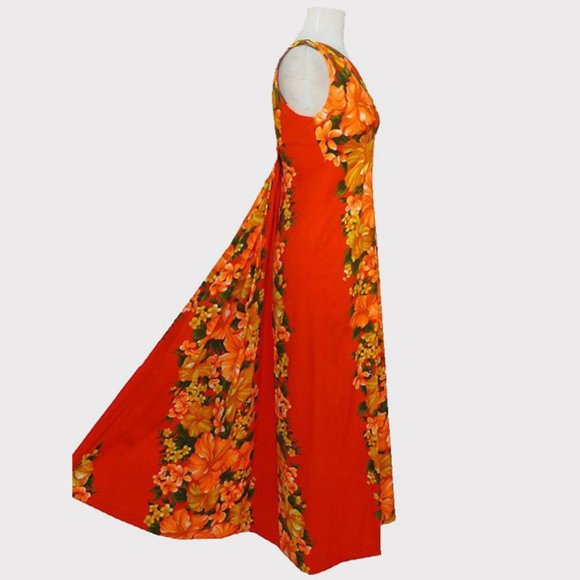 Vtg 60s Hawaiian Togs Floral Print Maxi Dress S - Picture 4 of 6